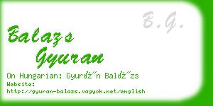balazs gyuran business card